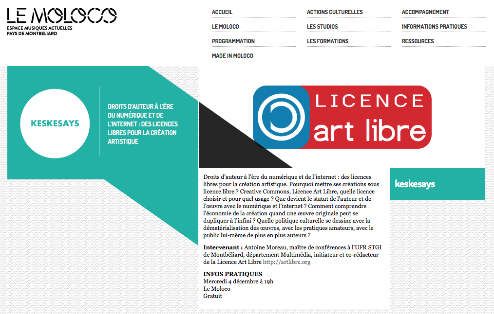 Le Moloco / Les licences libres / Art Libre